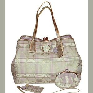 Authentic Coach Satin Jacquard Satchel